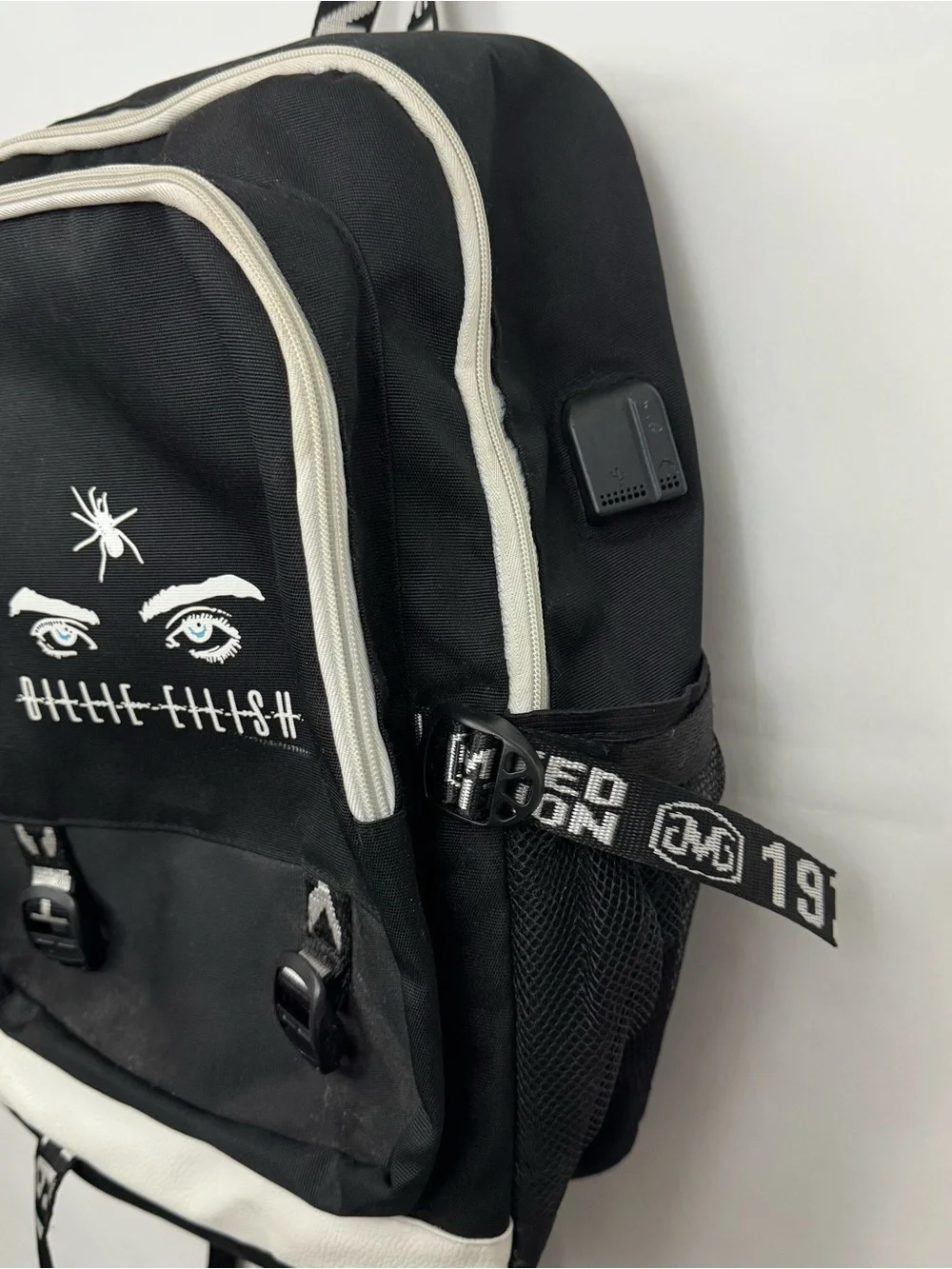 Billie Eilish Eyes Spider Graphic Backback book bag charging port Music